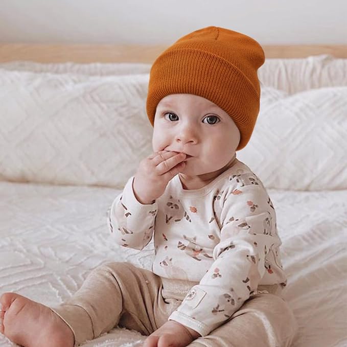 DRESHOW BQUBO 3 Pack Baby Beanies Toddler Kids Winter Hats Soft Knit Hat - Image 2