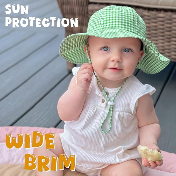 HONGTEYA Baby Sun Hat Wide Brim Adjustable Toddler Beach Bucket Hat | Soft - Image 3