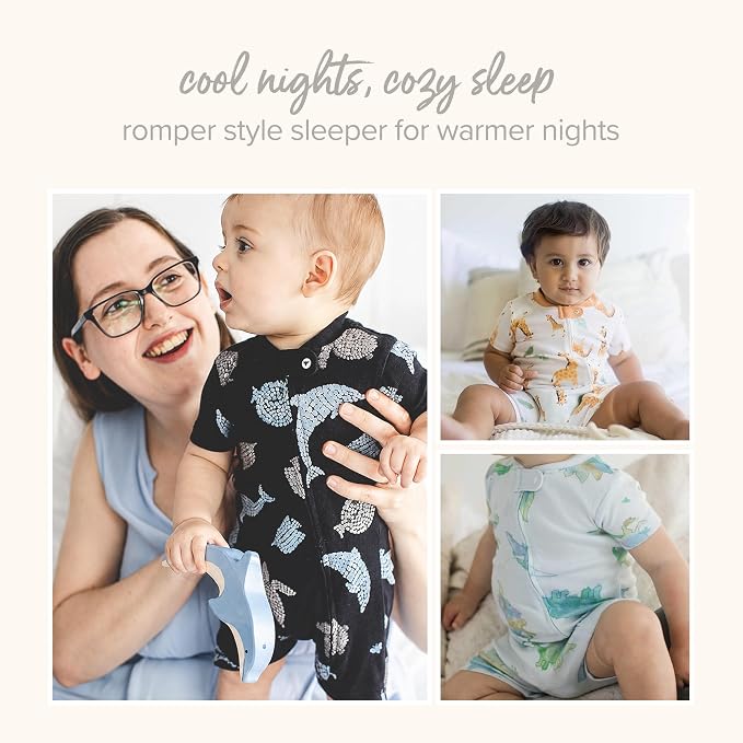Burt's Bees Baby Short Sleeve Pajamas, Unisex One-Piece Sleeper Romper | Soft - Image 4
