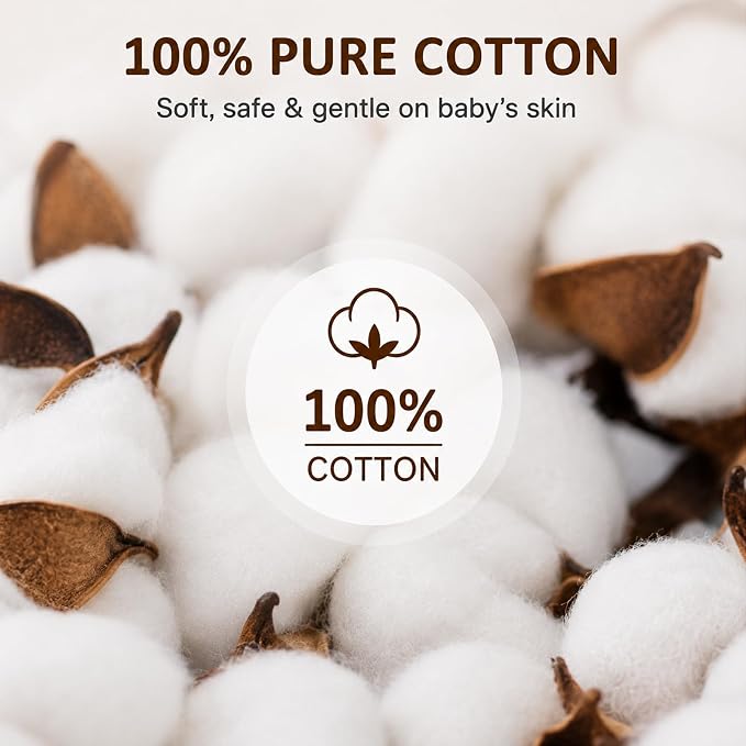 Baby Burp Cloths 5 Pack, 100% Cotton Muslin Burp Cloths - Image 6