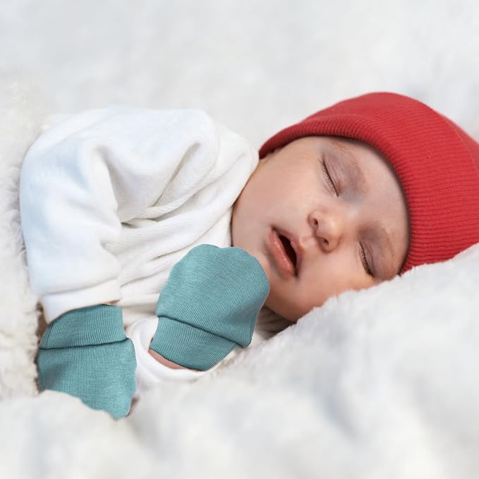 BQUBO Newborn Infant Toddler Mittens No Scratch Cotton Elastic Wrist Gloves - Image 3