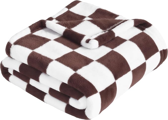 Yurhap Checkered Baby Blanket Fleece Baby Blankets Neutral by Yurhap