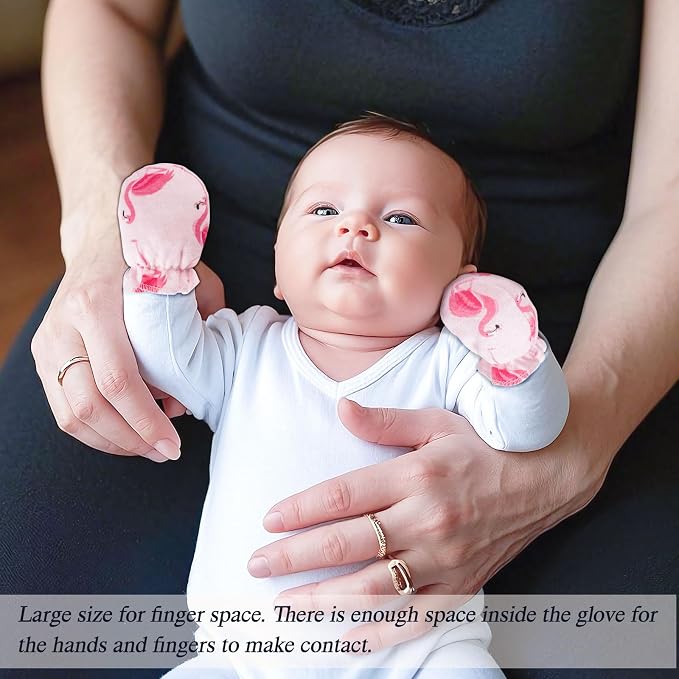 Baby Mittens 0-6 Months No Scratch 100% Cotton Gloves - Image 7