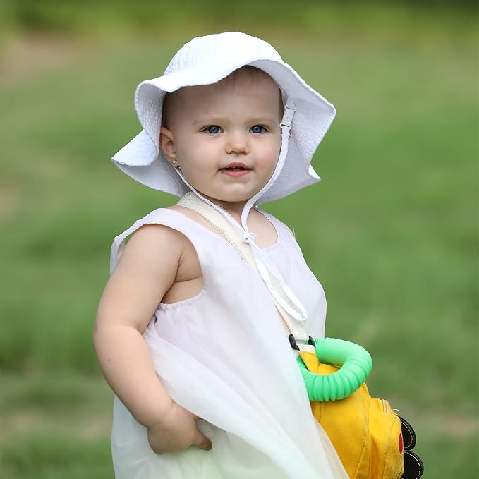 Baby & Toddler Wide Brim Sun Hats UPF 50+ Sun Protection Bucket Cap Cute - Image 5