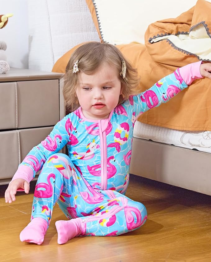 babee Reshinee Viscose Derived from Bamboo Baby Footie Pajamas Convertible - Image 8