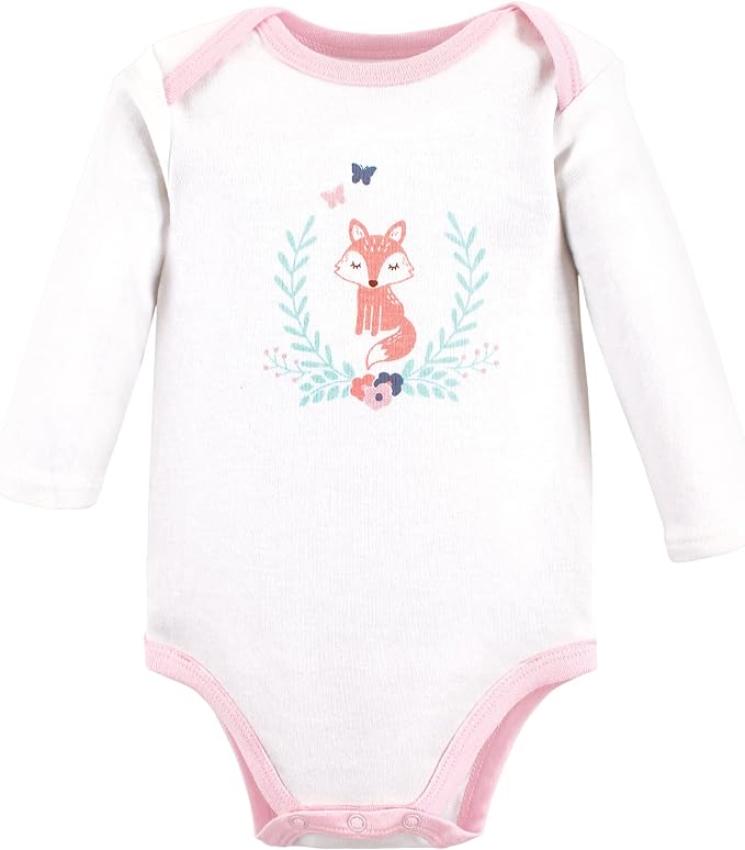 Hudson Baby Baby Girls' Cotton Long-sleeve Bodysuits 3-pack - Image 3