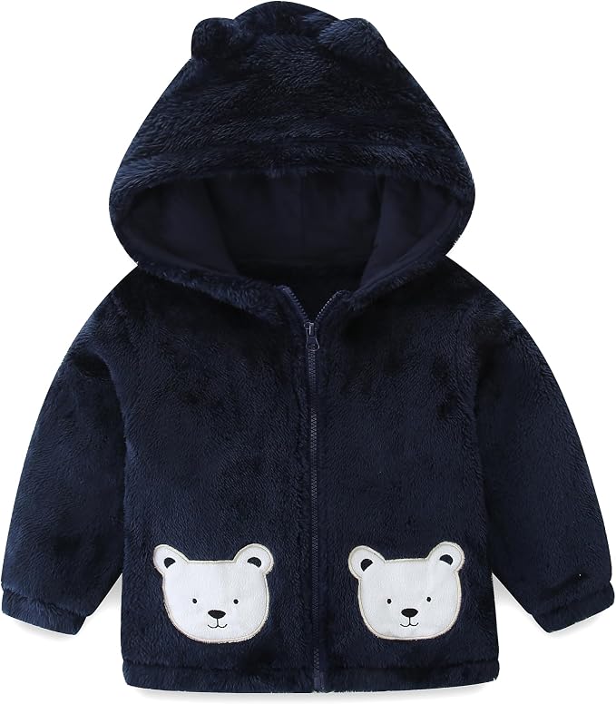 Newborn Infant Baby Boys Girls Cartoon Fleece Hooded Jacket Coat by BabymineStartFromTheHeart