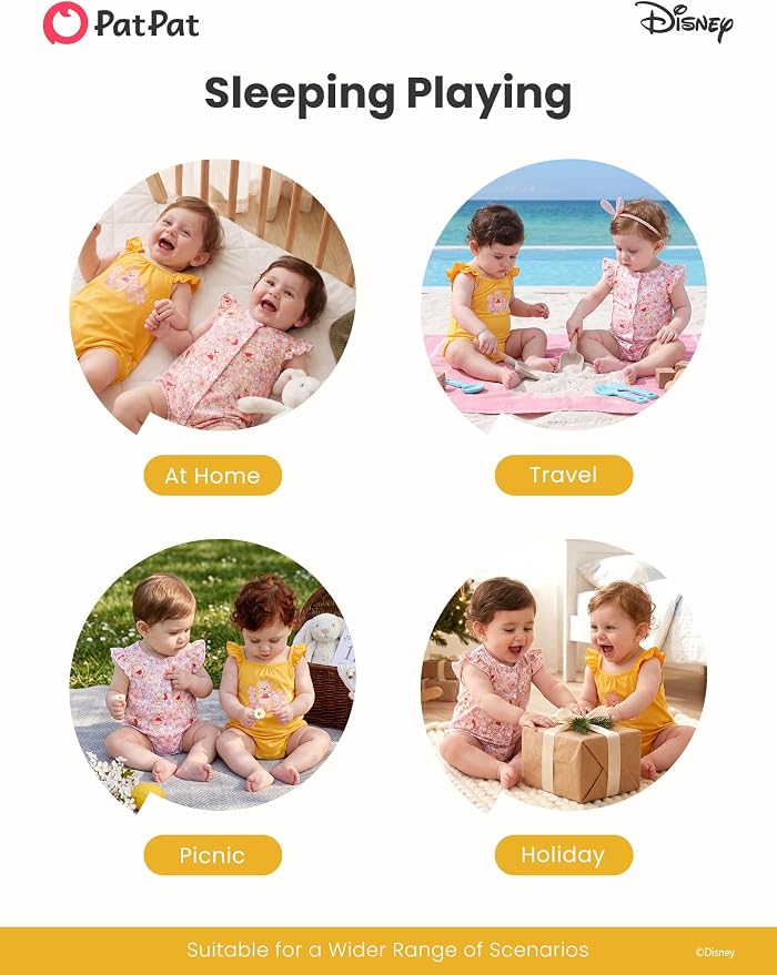 Disney Baby Girls Viscose Made from Bamboo 2 Packs Breathable Bodysuit - Image 6