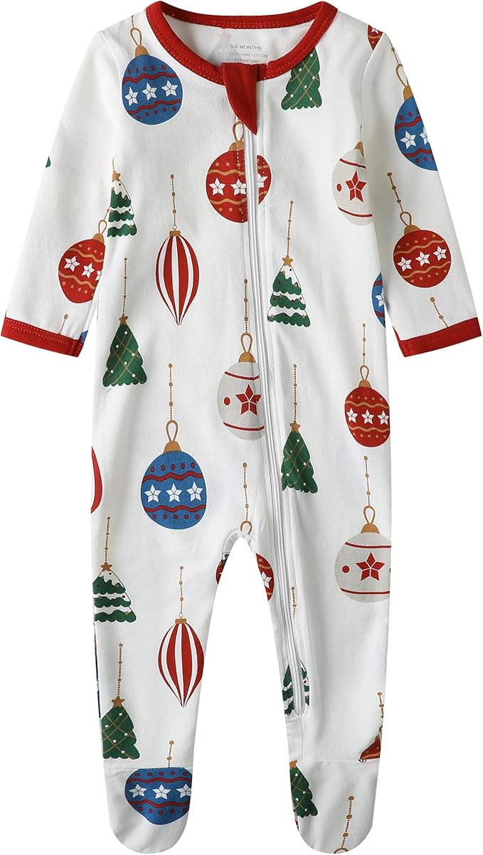 O2 BABY Baby Boys Girls Organic Cotton Zip-Front Sleeper Pajamas, Footed Sleep 'n Play