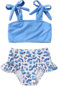YOUNGER TREE Toddler Girls Two Pieces Swimsuit Color Block Stripe Swimwear Summer Beach Bathing Suit 18M-5T