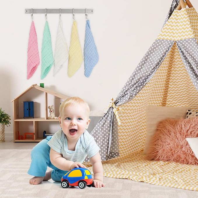 AIDEA Baby Washcloths and Burp Cloths, Absorbent Cotton Muslin Baby Towels - Image 5