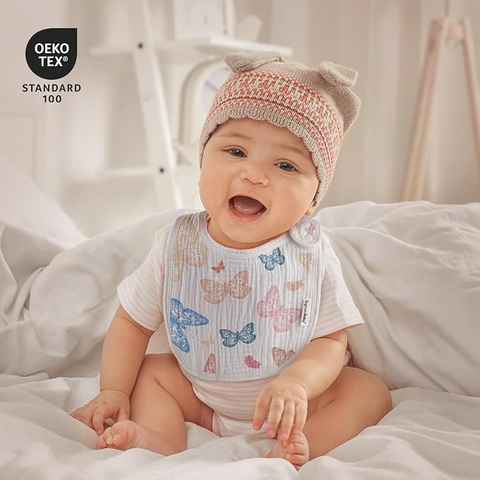 Muslin Baby Bibs for Drooling and Teething, Bibs for Boys Girls | Soft Cotton - Image 2