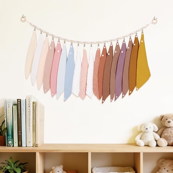 POVETIRE 2PCS Baby Pacifier Clip Holder Baby Bibs Organizer, Baby Bibs Bandana - Image 6