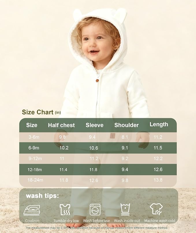 Hikido Baby Girls Boys Warm Adorable Hooded Zip Coat - Image 7