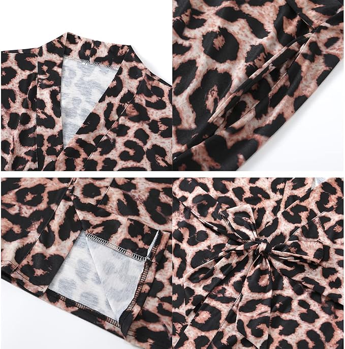 SUFEINI Maternity Robe and Matching Baby Swaddle Blanket Set, Mommy Robe - Image 4