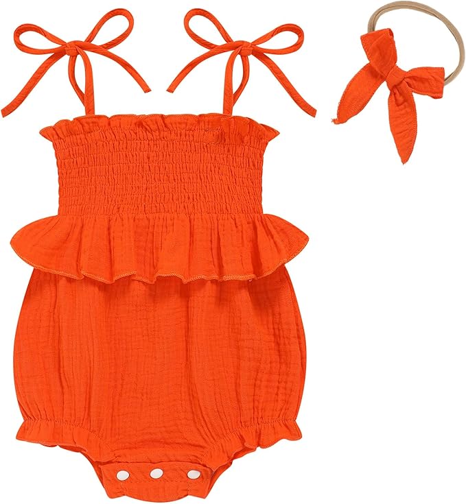 Baby Girl Romper Ruffle Newborn Girl Bodysuit Jumpsuit Baby Girl Clothes Outfit by ZOELNIC