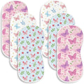 6 Pack （3×2） Butterfly Baby Burp Cloths, 20x10 Contoured Burp Rags by Spriggenix