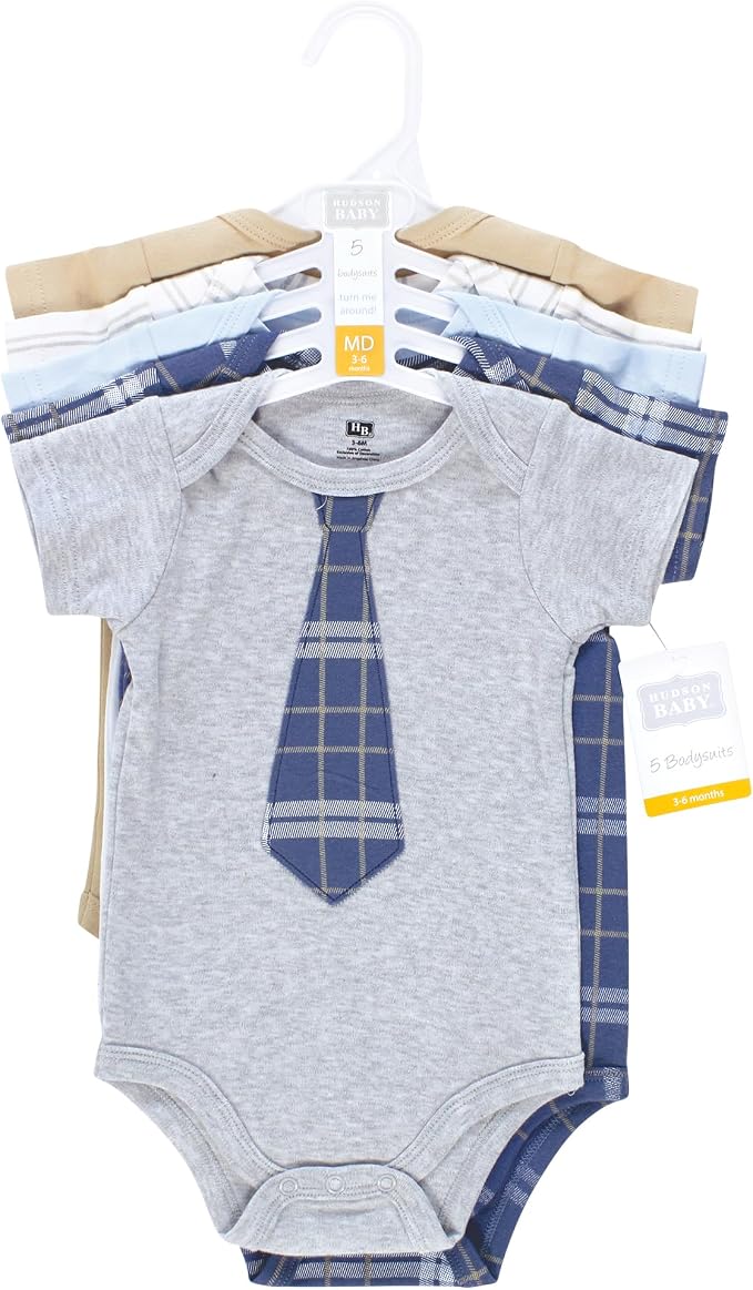Hudson Baby Unisex Baby Cotton Bodysuits 5-pack - Image 2