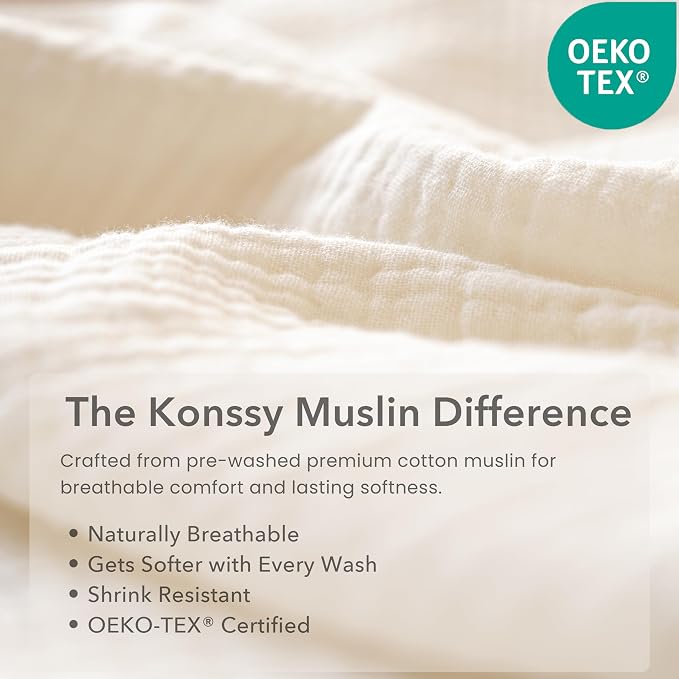 Konssy 10 Pack Baby Muslin Bandana Bibs - Image 5