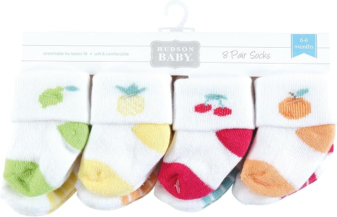 Hudson Baby Baby 8-pack Cotton Rich Newborn and Terry Socks - Image 2