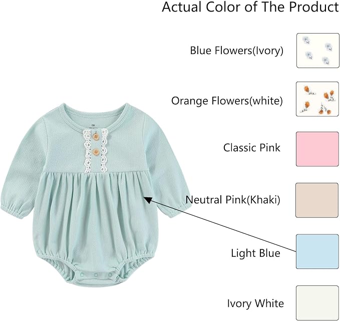 Ruliby Baby Girls Clothes Cotton Bubble Romper Summer Newborn Outfits | - Image 3