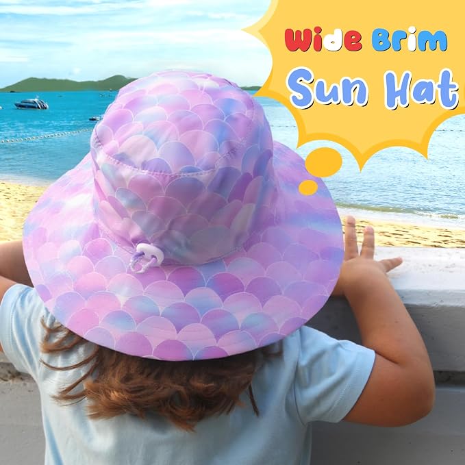 Baby Sun Hat Kids Summer Sun Protection Toddler Bucket Hat Wide Brim Adjustable - Image 5