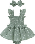 YOUNGER TREE Baby Girl Clothes Ruffle Romper Boho Dress Summer Cake Smash by YOUNGERTREE