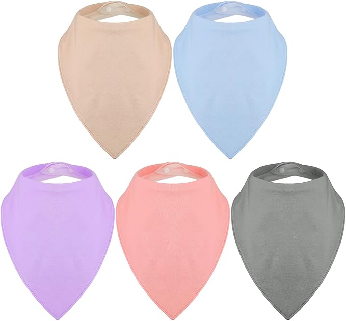 Janmercy 5 Pack Adult Drool Bandana Bibs Soft Large Absorbent Bibs Set | by Janmercy