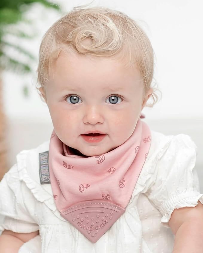 Cheeky Chompers Neckerchew Teething Bib, 2-in-1 Bandana Style Bib w/Food Grade - Image 9