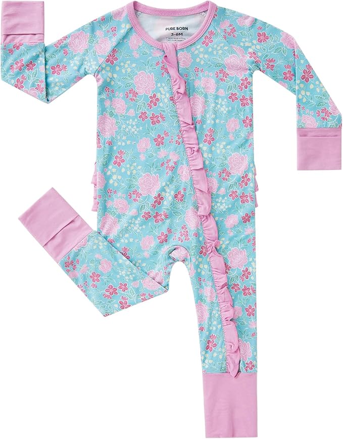 pureborn Baby Sleeper Viscose from Bamboo Zipper Footies 0-24 Months by pureborn