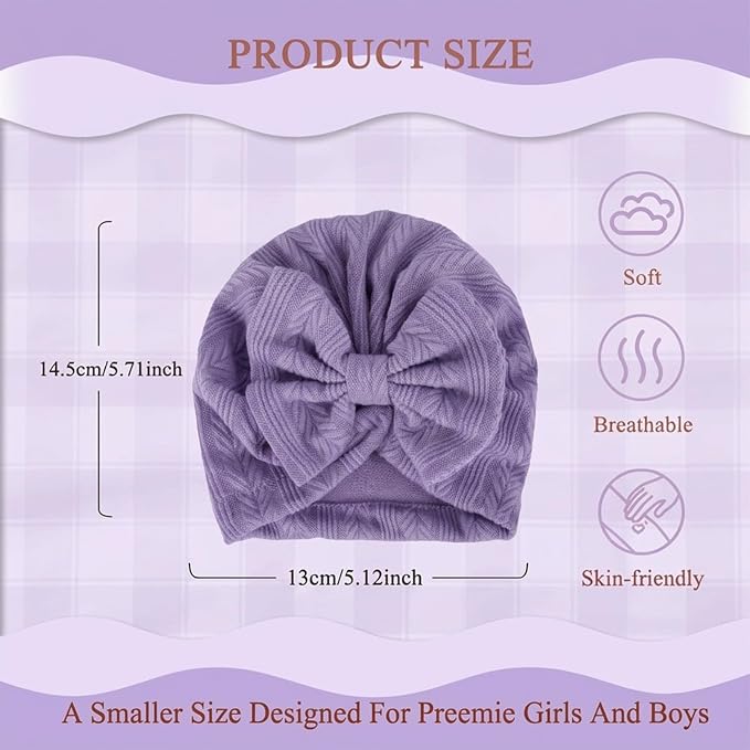 Newborn Baby Girl Hats Mittens Set Cotton - Image 7
