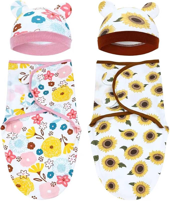 Dizila 2 Sets Adjustable Soft Cotton Blend Newborn Infant Baby Girl Receiving by Dizila