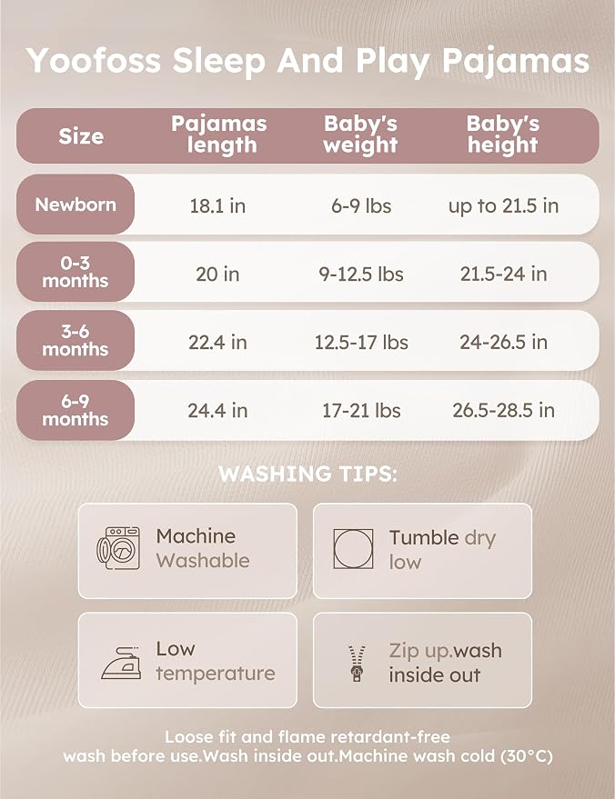 Yoofoss Viscose Bamboo Baby Pajamas Newborn Sleepers - Image 7