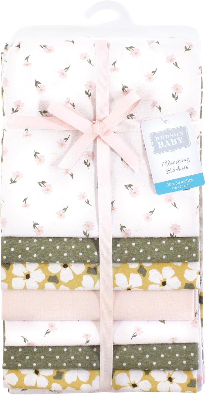 Little Treasure Hudson Baby Cotton Poly Flannel Receiving Blankets Multipack - Image 2