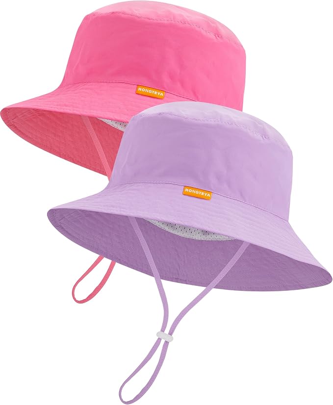 Baby Sun Hat Kids Summer Sun Protection Toddler Bucket Hat Wide Brim Adjustable by HONGTEYA