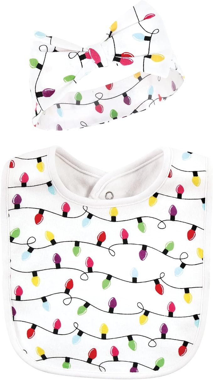Hudson Baby Unisex Baby Cotton Bib and Headband Set - Image 4
