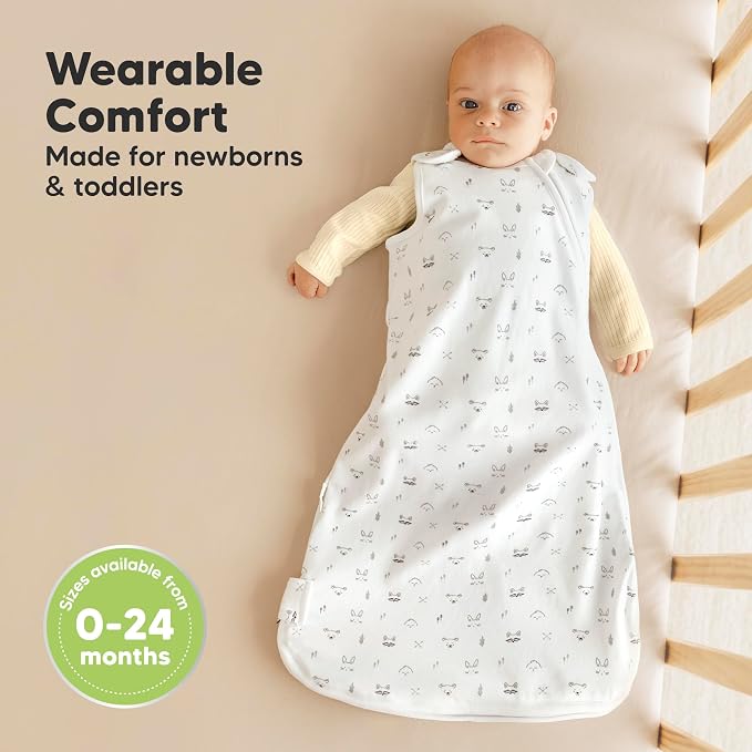 2-Pack Organic Baby Sleep Sacks, 100% Cotton 0.5TOG - Image 2