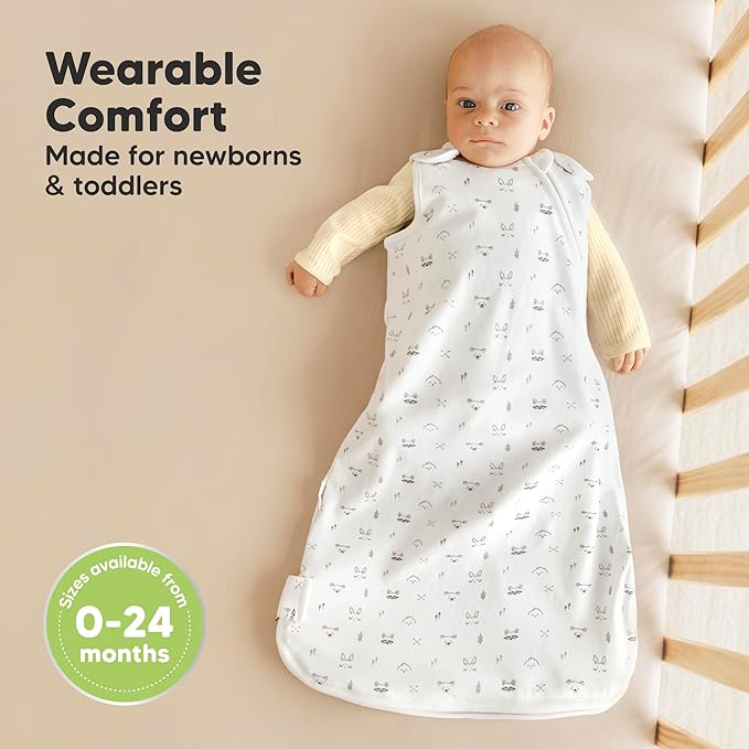 2-Pack Organic Baby Sleep Sacks, 100% Cotton 0.5TOG - Image 2