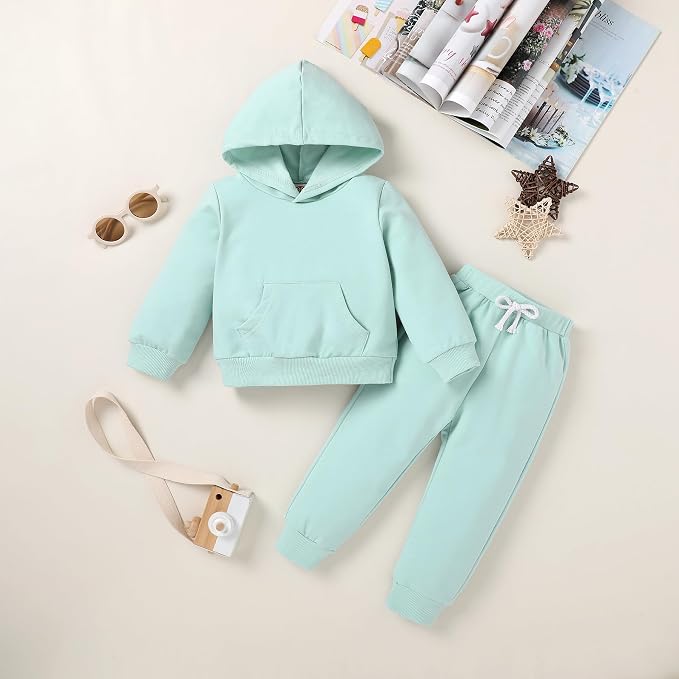 Happy Town Baby Fall Outfits for Girl Boy Long Sleeve Hoodie Top and Long - Image 2