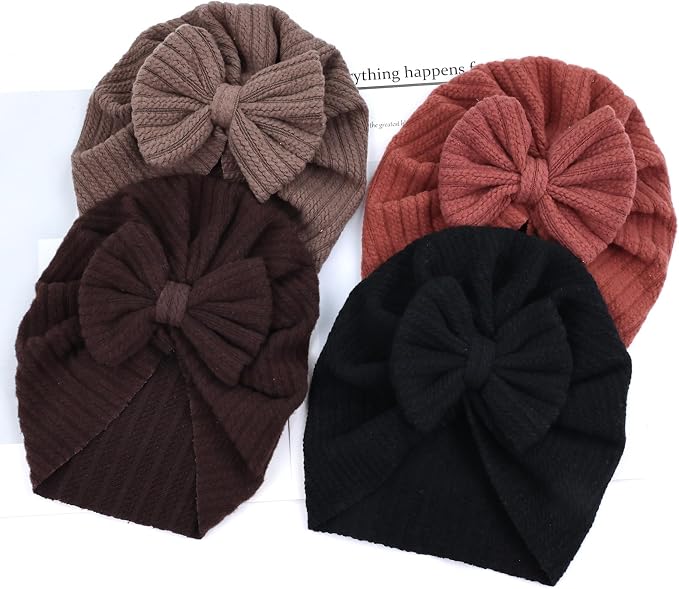 Cinaci 4 Pieces Baby Girls Turban Hats - Image 7