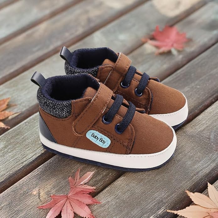 Meckior Toddler Baby Boys Girls High Tops Ankle Sneakers Soft Anti-Slip Sole PU - Image 4