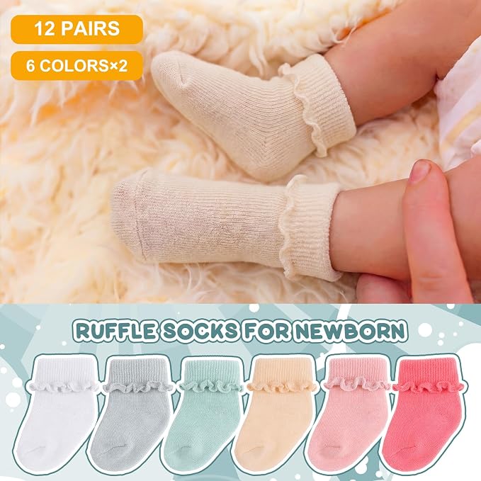 Toulite 12 Pair Preemie Newborn Baby Socks - Image 3