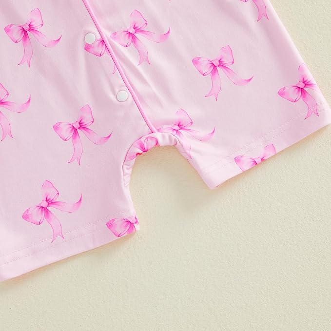 Kuriozud Baby Girl Boy Romper Pajamas Onesie Short Sleeve Button Down Pjs - Image 8