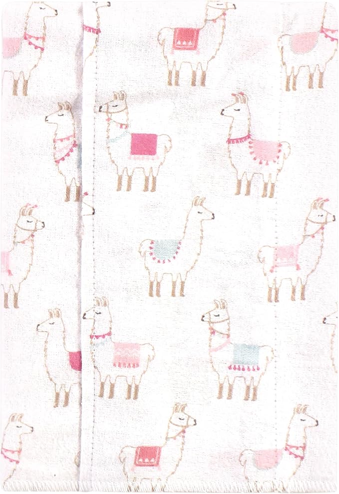 Luvable Friends Hudson Baby Flannel Burp Cloths 7pk, Sweet Llama - Image 2
