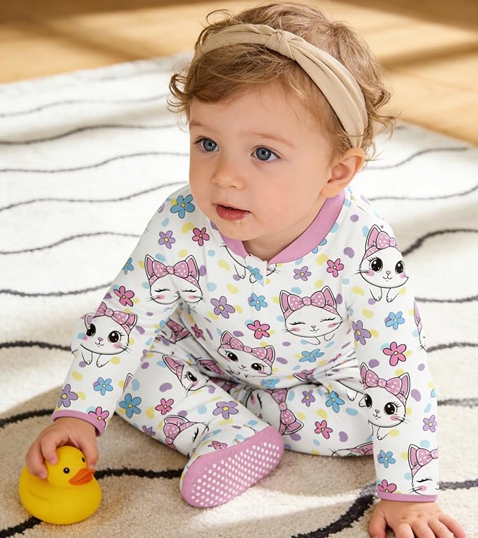 uideazone Baby Girls Footed Pajamas, Zip Sleeper - Image 6