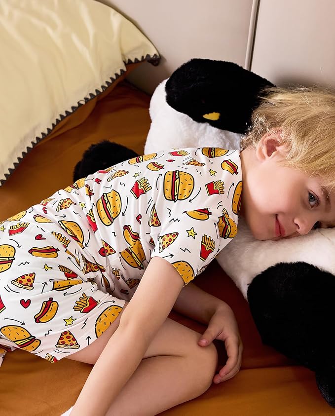 babee Reshinee Bamboo Viscose Toddler Boys Pajamas Set, Short Sleeve Kids - Image 9