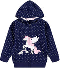 Baby Girl Zip-up Jacket Rainbow Unicorn Cotton Hoodie Sweatshirt Toddler Fall by Popshion