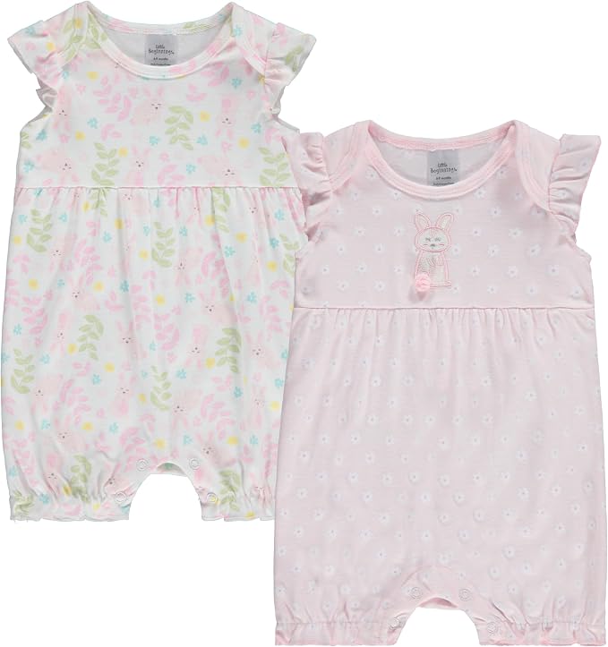 Cudlie 2-Pack Baby Girl Rompers – Soft Cotton, Everyday Comfort by Cudlie