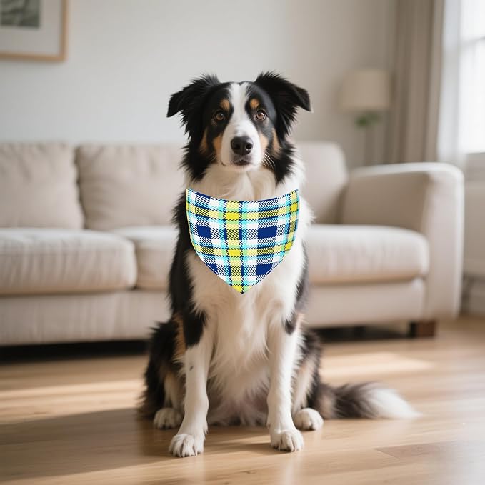 7 PCS Plaid Dog Bandanas for Large Dogs Breed Sewing Hemming Dog Bandana Print - Image 7