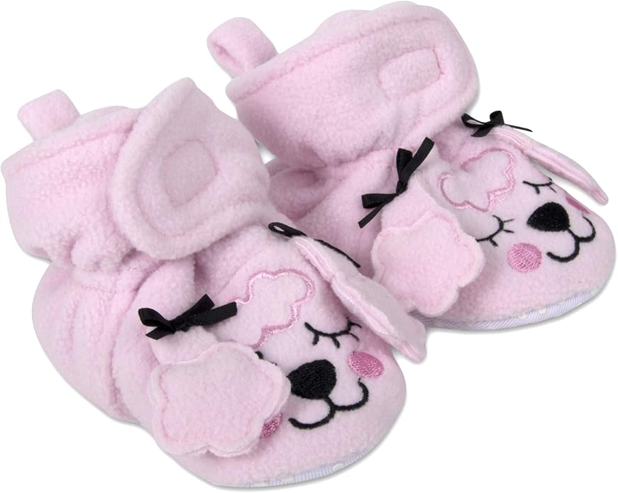 Cozy Fleece Baby Booties- Sherpa Baby Crib Booties Soft Soled Winter Shoes - Image 3